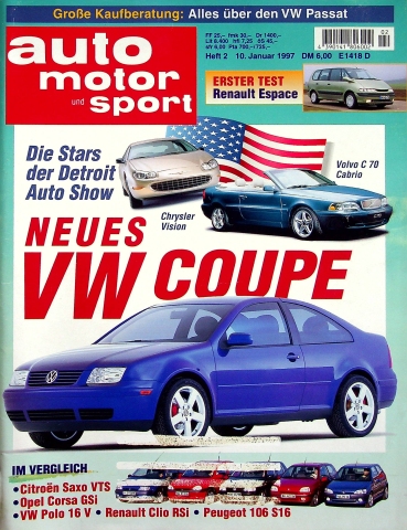 Deckblatt Auto Motor und Sport (02/1997)